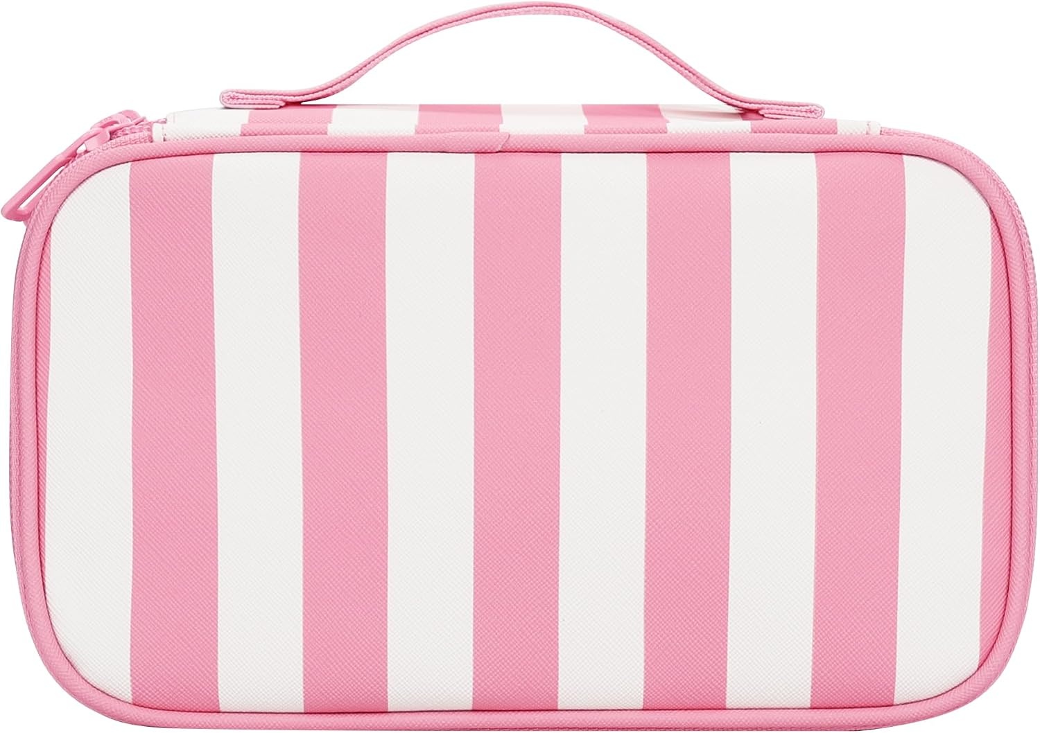 image:imageRelavel Travel Makeup Bag Large Floral Cosmetic Bag with Makeup Brush Compartment Portable Makeup Pouch for Women Double Layer Makeup Organizer Bag Cute Toiletry Bag01BWide Strip