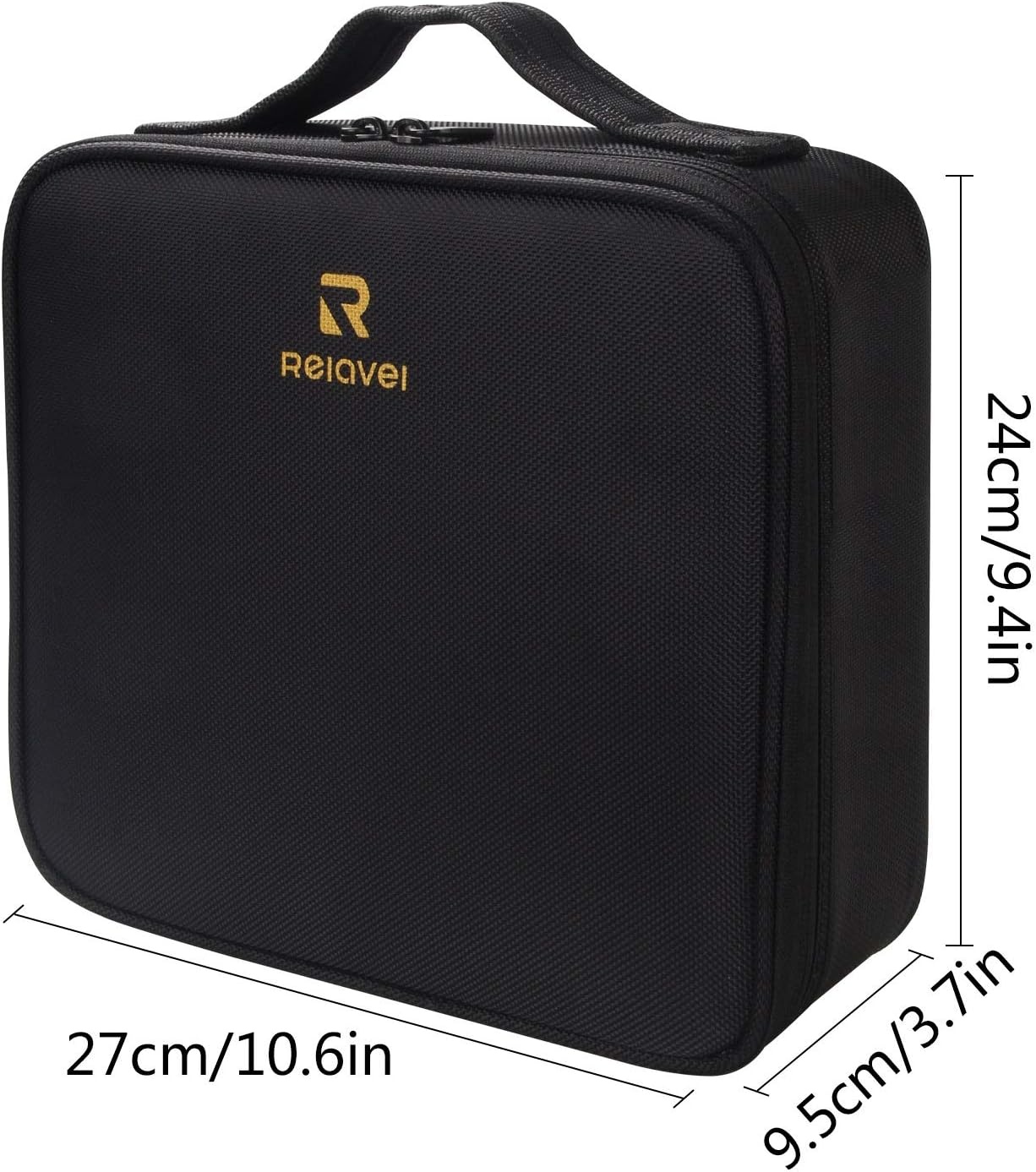 image:imageRelavel Travel Makeup Train Case Portable Cosmetic Case Makeup Organizer Professional Artist Storage Bag with Adjustable Dividers for Cosmetics Brushes Birthday Gifts for Girls Pink StripeBlack