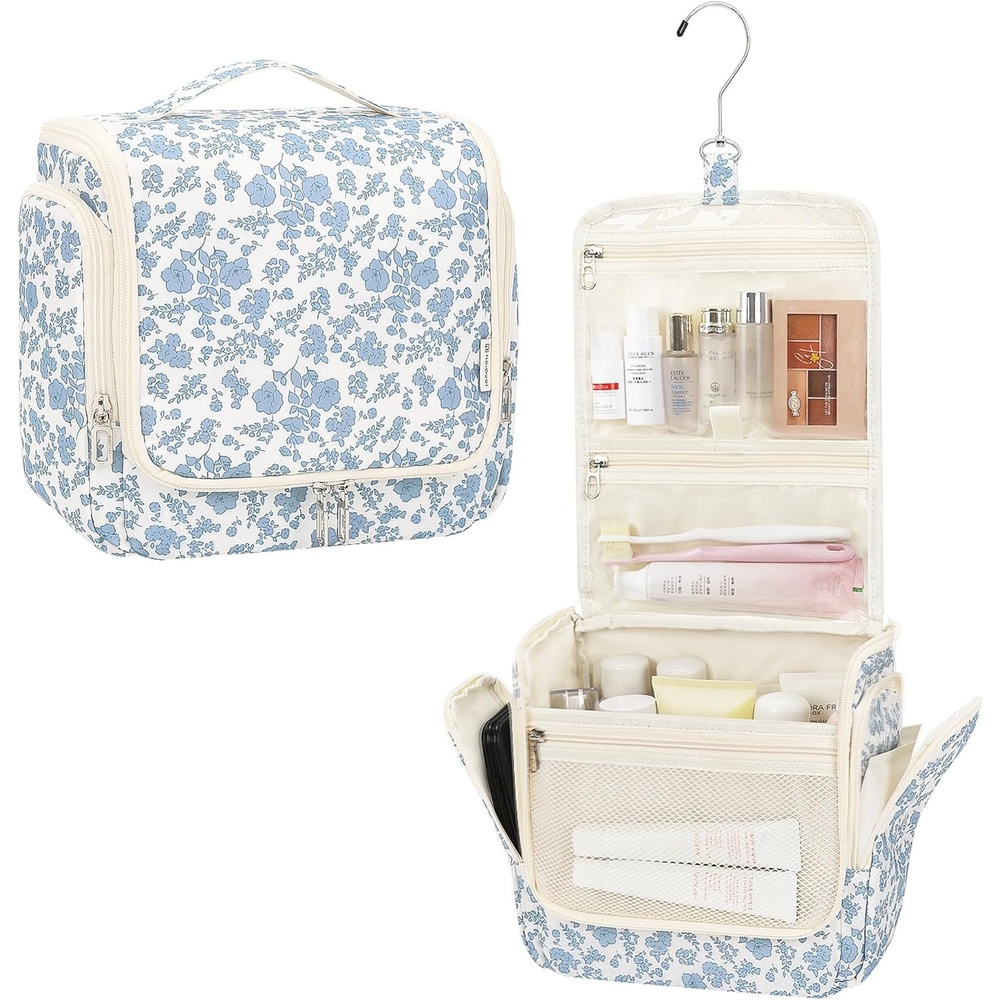 image:imageRelavel Hanging Toiletry Bag for Men and Women Travel Toiletries Bag Waterresistant Large Makeup Cosmetic Organizer Storage Shaving Dopp Kit Shower Bathroom Hygiene Bags Carryon Travel EssentialsFloral Print