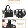 Relavel Clear Makeup Bag Extra Large Makeup Artist Kit Set, Cosmetic Storage Organizer Hair Stylist Traveling Bag, Transparent Tote Duffle Beach Toiletry Bag with Adjustable Dividers & Shoulder Strap(Clear with 2 small bags)