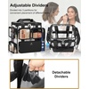 Relavel Clear Makeup Bag Extra Large Makeup Artist Kit Set, Cosmetic Storage Organizer Hair Stylist Traveling Bag, Transparent Tote Duffle Beach Toiletry Bag with Adjustable Dividers & Shoulder Strap(clear with front pockets)
