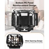 Relavel Clear Makeup Bag Extra Large Makeup Artist Kit Set, Cosmetic Storage Organizer Hair Stylist Traveling Bag, Transparent Tote Duffle Beach Toiletry Bag with Adjustable Dividers & Shoulder Strap(clear with front pockets)