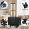 Relavel Extra Large Makeup Case Professional Cosmetic Storage Organizer Box Brush Holder with 4 Clear Set Bags & Lipstick Plate for Makeup Artists with Shoulder Strap & Adjustable Dividers(Black with 4 Small Bags)