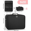 Relavel Extra Large Makeup Case Professional Cosmetic Storage Organizer Box Brush Holder with 4 Clear Set Bags & Lipstick Plate for Makeup Artists with Shoulder Strap & Adjustable Dividers(Black with Clear Makeup Bag)