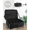 Relavel Extra Large Makeup Case with 4 Pcs Makeup Bags, Professional Makeup Artist Set Portable Nail Organizer Box Art Supply Case with Adjustable Dividers (5 Pack, black)(Black with 4 Makeup Bags)