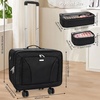 Relavel Extra Large Makeup Case with 4 Pcs Makeup Bags, Professional Makeup Artist Set Portable Nail Organizer Box Art Supply Case with Adjustable Dividers (5 Pack, black)(rolling with 4 clear bags)