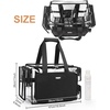 Relavel Extra Large Makeup Case with 4 Pcs Makeup Bags, Professional Makeup Artist Set Portable Nail Organizer Box Art Supply Case with Adjustable Dividers (5 Pack, black)(Black with Clear Bag)
