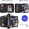 Relavel Extra Large Makeup Case with 4 Pcs Makeup Bags, Professional Makeup Artist Set Portable Nail Organizer Box Art Supply Case with Adjustable Dividers (5 Pack, black)(Black with 4 Makeup Bags)