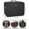 Relavel Extra Large Makeup Case with 4 Pcs Makeup Bags, Professional Makeup Artist Set Portable Nail Organizer Box Art Supply Case with Adjustable Dividers (5 Pack, black)(Black Leather)