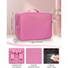 Relavel Extra Large Makeup Case with 4 Pcs Makeup Bags, Professional Makeup Artist Set Portable Nail Organizer Box Art Supply Case with Adjustable Dividers (5 Pack, black)(Black Rose Pink)