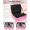 Relavel Extra Large Makeup Case with 4 Pcs Makeup Bags, Professional Makeup Artist Set Portable Nail Organizer Box Art Supply Case with Adjustable Dividers (5 Pack, black)(Black Rose Pink)