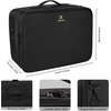Relavel Extra Large Makeup Case with 4 Pcs Makeup Bags, Professional Makeup Artist Set Portable Nail Organizer Box Art Supply Case with Adjustable Dividers (5 Pack, black)(Black with Clear Bag)