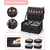Relavel Extra Large Makeup Case with 4 Pcs Makeup Bags, Professional Makeup Artist Set Portable Nail Organizer Box Art Supply Case with Adjustable Dividers (5 Pack, black)(Black with 4 Clear Pouches)