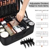 Relavel Extra Large Makeup Case with 4 Pcs Makeup Bags, Professional Makeup Artist Set Portable Nail Organizer Box Art Supply Case with Adjustable Dividers (5 Pack, black)(Black with Plastic Dividers)