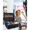 Relavel Extra Large Makeup Case with 4 Pcs Makeup Bags, Professional Makeup Artist Set Portable Nail Organizer Box Art Supply Case with Adjustable Dividers (5 Pack, black)(Black with Clear Makeup Case)