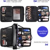 Relavel Extra Large Makeup Case with 4 Pcs Makeup Bags, Professional Makeup Artist Set Portable Nail Organizer Box Art Supply Case with Adjustable Dividers (5 Pack, black)(Black)