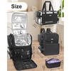 Relavel Hair Tools Travel Bag Hair Stylist Backpack Hairdresser Cosmetology Bag, Heat Insulation Full Layer for Curling Iron, Hair Straightener, Travel Accessories Train Case Barber Organizer, Black(Black With large clear bag)