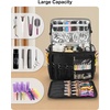 Relavel Hair Tools Travel Bag Hair Stylist Backpack Hairdresser Cosmetology Bag, Heat Insulation Full Layer for Curling Iron, Hair Straightener, Travel Accessories Train Case Barber Organizer, Black(dual-layer black)
