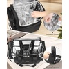 Relavel Hair Tools Travel Bag Hair Stylist Backpack Hairdresser Cosmetology Bag, Heat Insulation Full Layer for Curling Iron, Hair Straightener, Travel Accessories Train Case Barber Organizer, Black(Black With large clear bag)