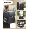 Relavel Hair Tools Travel Bag Hair Stylist Backpack Hairdresser Cosmetology Bag, Heat Insulation Full Layer for Curling Iron, Hair Straightener, Travel Accessories Train Case Barber Organizer, Black(Black With large clear bag)