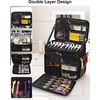 Relavel Hair Tools Travel Bag Hair Stylist Backpack Hairdresser Cosmetology Bag, Heat Insulation Full Layer for Curling Iron, Hair Straightener, Travel Accessories Train Case Barber Organizer, Black(dual-layer black)