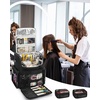 Relavel Hair Tools Travel Bag Hairstylist Traveling Bag Hairdresser Cosmetology Bag Storage Organizer Case for Hair Stylist Essentials, Barber Accessories with Adjustable Dividers and Shoulder Strap(Black with 2 small bags)