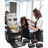 Relavel Hair Tools Travel Bag Hairstylist Traveling Bag Hairdresser Cosmetology Bag Storage Organizer Case for Hair Stylist Essentials, Barber Accessories with Adjustable Dividers and Shoulder Strap(Black with 4 small bags)