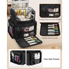 Relavel Hair Tools Travel Bag Hairstylist Traveling Bag Hairdresser Cosmetology Bag Storage Organizer Case for Hair Stylist Essentials, Barber Accessories with Adjustable Dividers and Shoulder Strap(Black)