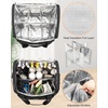 Relavel Hair Tools Travel Bag Hairstylist Traveling Bag Hairdresser Cosmetology Bag Storage Organizer Case for Hair Stylist Essentials, Barber Accessories with Adjustable Dividers and Shoulder Strap(Black with 2 small bags)