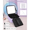 Relavel Initial Makeup Bag with LED Mirror for Women, Personalized Monogram Travel Cosmetic Organizer Train Case, Gifts for Teens Girls Grandkids Graduation Teacher Friends, Trendy Stuff, Pink A(Purple)