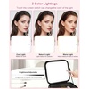Relavel Initial Makeup Bag with LED Mirror for Women, Personalized Monogram Travel Cosmetic Organizer Train Case, Gifts for Teens Girls Grandkids Graduation Teacher Friends, Trendy Stuff, Pink A(Black)