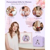 Relavel Initial Makeup Bag with LED Mirror for Women, Personalized Monogram Travel Cosmetic Organizer Train Case, Gifts for Teens Girls Grandkids Graduation Teacher Friends, Trendy Stuff, Pink A(Purple)