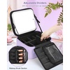 Relavel Initial Makeup Bag with LED Mirror for Women, Personalized Monogram Travel Cosmetic Organizer Train Case, Gifts for Teens Girls Grandkids Graduation Teacher Friends, Trendy Stuff, Pink A(Purple)