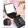 Relavel Initial Makeup Bag with LED Mirror for Women, Personalized Monogram Travel Cosmetic Organizer Train Case, Gifts for Teens Girls Grandkids Graduation Teacher Friends, Trendy Stuff, Pink A(Pink)