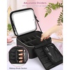 Relavel Initial Makeup Bag with LED Mirror for Women, Personalized Monogram Travel Cosmetic Organizer Train Case, Gifts for Teens Girls Grandkids Graduation Teacher Friends, Trendy Stuff, Pink A(Black)