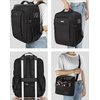 Relavel Makeup Backpack, Professional Travel Train Case Makeup Artist Kit Set Bag for Women Extra Large Cosmetic Organizer, Brush Storage Holder, with Adjustable High Dividers, Black(pro black and brush case)