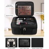 Relavel Makeup Backpack, Professional Travel Train Case Makeup Artist Kit Set Bag for Women Extra Large Cosmetic Organizer, Brush Storage Holder, with Adjustable High Dividers, Black(Black)