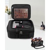 Relavel Makeup Backpack, Professional Travel Train Case Makeup Artist Kit Set Bag for Women Extra Large Cosmetic Organizer, Brush Storage Holder, with Adjustable High Dividers, Black(pro black and brush case)