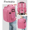 Relavel Makeup Backpack, Professional Travel Train Case Makeup Artist Kit Set Bag for Women Extra Large Cosmetic Organizer, Brush Storage Holder, with Adjustable High Dividers, Black(Rose Pink)