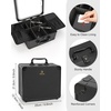 Relavel Makeup Bag with LED Mirror, Makeup Box Travel Train Case with Rechargeable Lighted Mirror & Adjustable Dividers, Cosmetic Brush Organizer Storage for Makeup Artists Gifts for Women and Girls(Black)