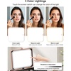 Relavel Makeup Bag with LED Mirror, Makeup Box Travel Train Case with Rechargeable Lighted Mirror & Adjustable Dividers, Cosmetic Brush Organizer Storage for Makeup Artists Gifts for Women and Girls(C-Rose Gold)