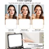 Relavel Makeup Bag with LED Mirror, Makeup Box Travel Train Case with Rechargeable Lighted Mirror & Adjustable Dividers, Cosmetic Brush Organizer Storage for Makeup Artists Gifts for Women and Girls(Black)