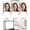 Relavel Makeup Bag with LED Mirror, Makeup Box Travel Train Case with Rechargeable Lighted Mirror & Adjustable Dividers, Cosmetic Brush Organizer Storage for Makeup Artists Gifts for Women and Girls(Plaid)