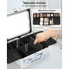 Relavel Makeup Bag with LED Mirror, Makeup Box Travel Train Case with Rechargeable Lighted Mirror & Adjustable Dividers, Cosmetic Brush Organizer Storage for Makeup Artists Gifts for Women and Girls(Floral Print)