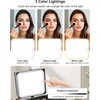 Relavel Makeup Bag with LED Mirror, Makeup Box Travel Train Case with Rechargeable Lighted Mirror & Adjustable Dividers, Cosmetic Brush Organizer Storage for Makeup Artists Gifts for Women and Girls(Black Quilted)