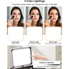 Relavel Makeup Bag with LED Mirror, Makeup Box Travel Train Case with Rechargeable Lighted Mirror & Adjustable Dividers, Cosmetic Brush Organizer Storage for Makeup Artists Gifts for Women and Girls(D-Pink)