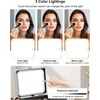 Relavel Makeup Bag with LED Mirror, Makeup Box Travel Train Case with Rechargeable Lighted Mirror & Adjustable Dividers, Cosmetic Brush Organizer Storage for Makeup Artists Gifts for Women and Girls(Pink 2)