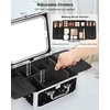 Relavel Makeup Bag with LED Mirror, Makeup Box Travel Train Case with Rechargeable Lighted Mirror & Adjustable Dividers, Cosmetic Brush Organizer Storage for Makeup Artists Gifts for Women and Girls(Black Star)