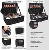 Relavel Makeup Case Large Makeup Bag Professional Train Case 16.5 inches Travel Cosmetic Organizer Brush Holder Waterproof Makeup Artist Storage Box, 3 Layer Large Capacity, with Adjustable Strap(plastic dividers black)