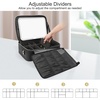 Relavel Makeup Case Large Makeup Bag Professional Train Case 16.5 inches Travel Cosmetic Organizer Brush Holder Waterproof Makeup Artist Storage Box, 3 Layer Large Capacity, with Adjustable Strap(with led mirror black)